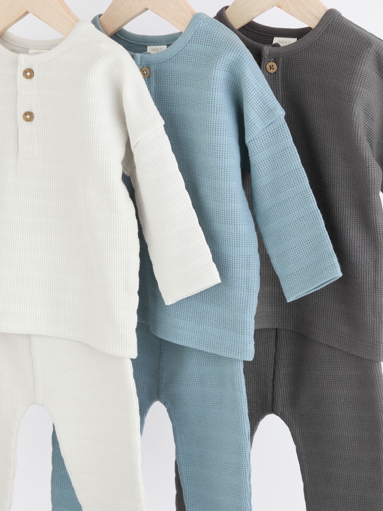 Grey/Blue Baby Top and Leggings 6 Piece Set - Image 9 of 13
