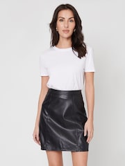Threadbare Black Mini PU Faux Leather Skirt - Image 2 of 4