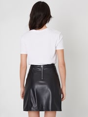 Threadbare Black Mini PU Faux Leather Skirt - Image 3 of 4