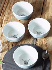 Set of 4 Teal Blue Hamish Bowls - Image 1 of 4