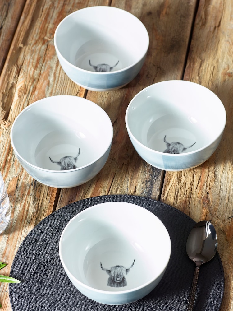Set of 4 Teal Blue Hamish Bowls - Image 1 of 4