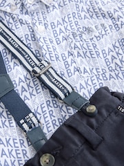 Baker by Ted Baker Navy Shirt Trousers and Braces Set - Image 15 of 15