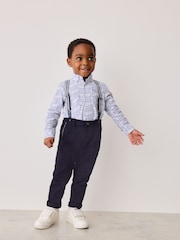 Baker by Ted Baker Navy Shirt Trousers and Braces Set - Image 2 of 15