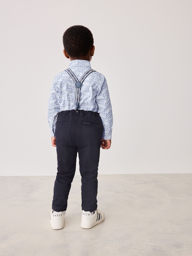 Baker by Ted Baker Navy Shirt Trousers and Braces Set - Image 3 of 15
