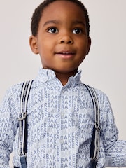 Baker by Ted Baker Navy Shirt Trousers and Braces Set - Image 4 of 15