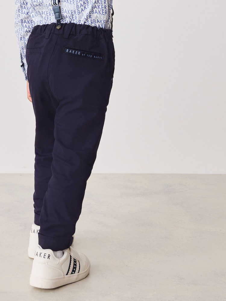 Baker by Ted Baker Navy Shirt Trousers and Braces Set - Image 6 of 15
