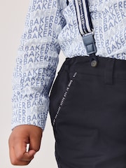 Baker by Ted Baker Navy Shirt Trousers and Braces Set - Image 7 of 15