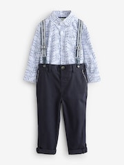 Baker by Ted Baker Navy Shirt Trousers and Braces Set - Image 9 of 15