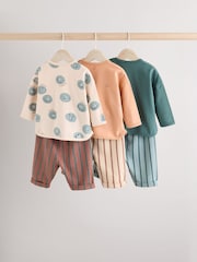 Teal Faces Baby Top and Leggings 100% Cotton Set 6 Pack - Image 2 of 16