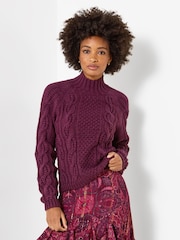 Joe Browns Freya Cable Knit High Neck Jumper - Attēls 1 no 6
