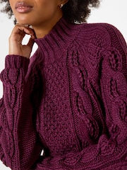 Joe Browns Freya Cable Knit High Neck Jumper - Attēls 2 no 6