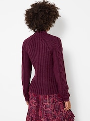 Joe Browns Freya Cable Knit High Neck Jumper - Attēls 4 no 6