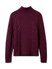 Joe Browns Freya Cable Knit High Neck Jumper - Attēls 6 no 6