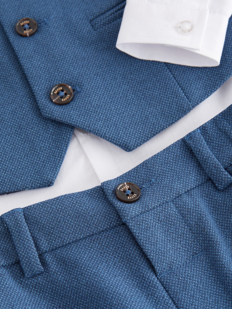 Blau - Baker by Ted Baker Set mit Weste, Hemd und Hose - Image 10 of 11
