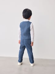 Blau - Baker by Ted Baker Set mit Weste, Hemd und Hose - Image 3 of 11