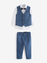 Blau - Baker by Ted Baker Set mit Weste, Hemd und Hose - Image 6 of 11