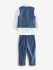 Blau - Baker by Ted Baker Set mit Weste, Hemd und Hose - Image 7 of 11