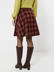 Joe Browns Red Checked Pleated Mini Skirt With Pockets - Image 2 of 5