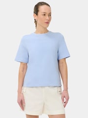 Μπλε - Sweaty Betty Μπλούζα Elevated Cotton σε ίσια γραμμή - Εικόνα 3 από 4