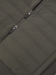 Reiss Army Green Newford Quilted Funnel-Neck Knitted Gilet - Image 8 of 8
