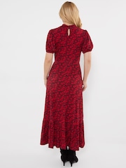 Joe Browns Red Petite Ditsy Dreams High Neck Jersey Maxi Dress - Image 3 of 5