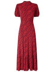 Joe Browns Red Petite Ditsy Dreams High Neck Jersey Maxi Dress - Image 5 of 5
