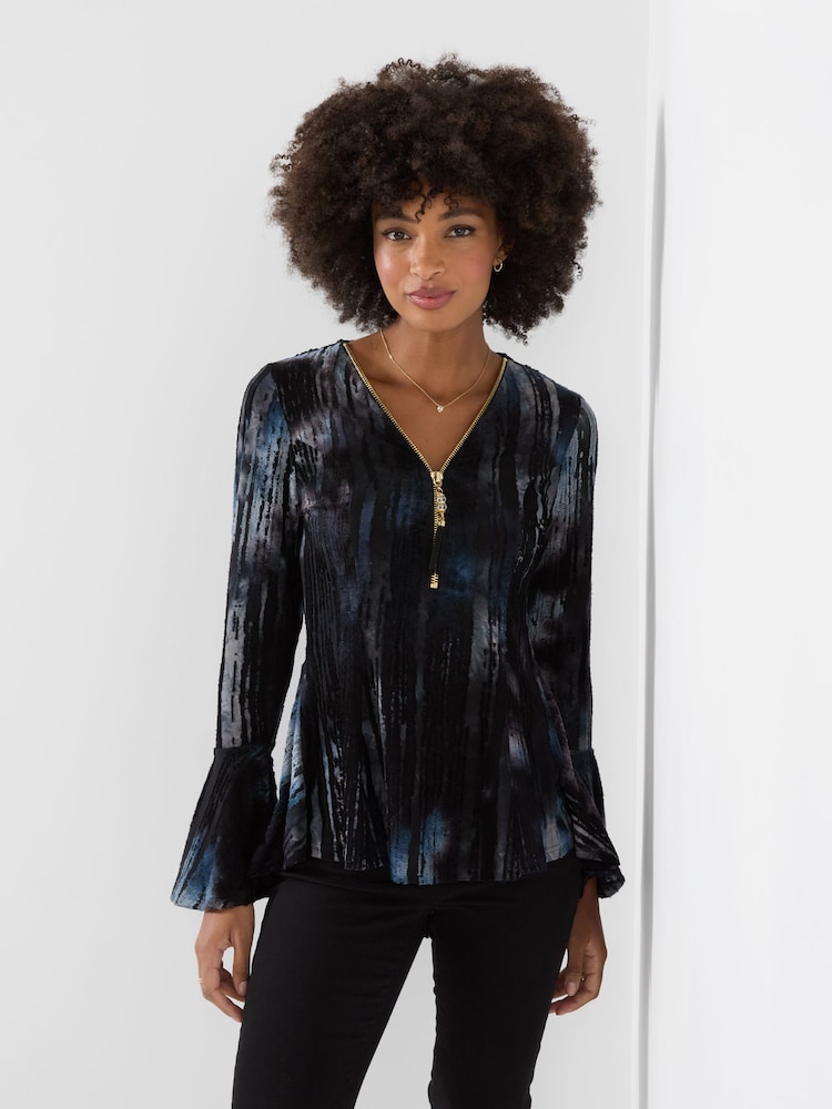 Joe Browns Grey Remarkable Zip Front Top - Image 1 of 5 Joe Browns Grey Remarkable Zip Front Top - Image 1 of 5