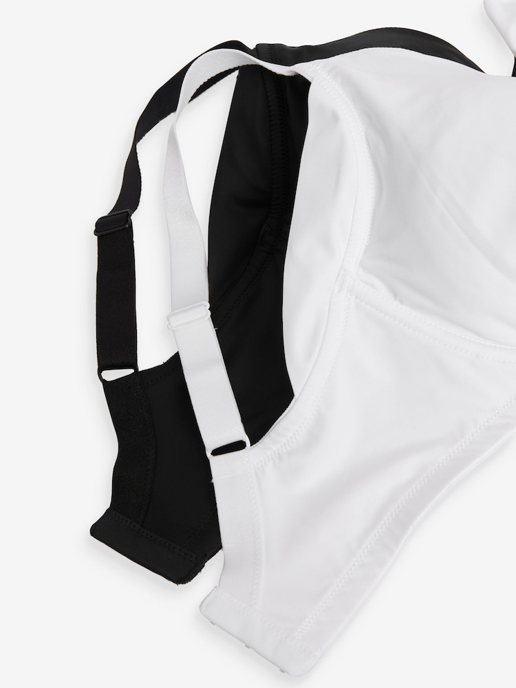 Black/White F-K Cup Under Arm Smoothing Non Pad Wired Minimising Ultimate Comfort Bras 2 Pack - Image 12 of 12