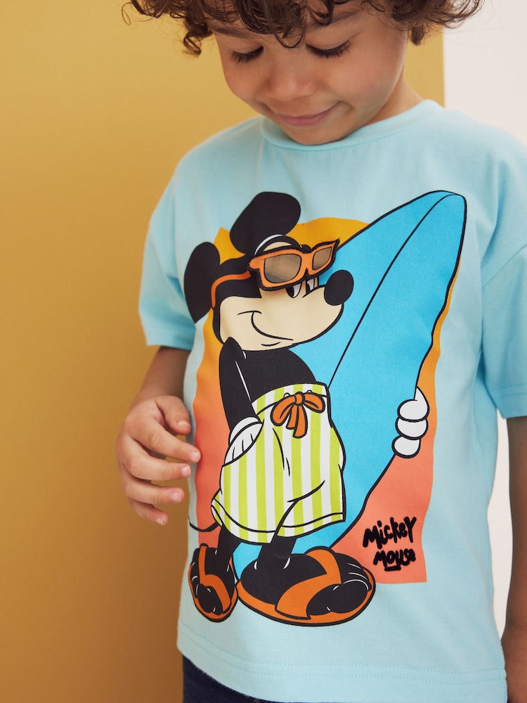 Blue Mickey Short Sleeve T-Shirt (3mths-8yrs) - Image 1 of 8