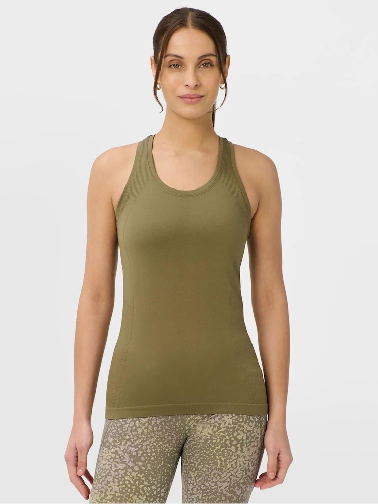 Sweaty Betty Green Athlete Seamless Workout Vest - Image 2 of 5