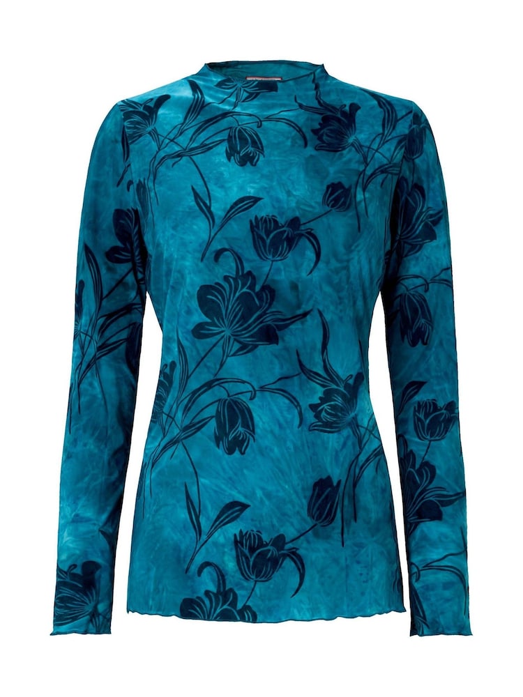 Joe Browns High Neck Jersey Top With Flocked Floral Design - Attēls 6 no 6