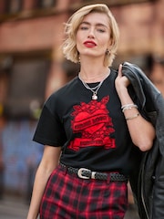 Joe Browns Short Sleeve Love Forever Embroidered T-Shirt - Imagen 1 de 8