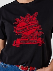 Joe Browns Short Sleeve Love Forever Embroidered T-Shirt - Imagen 7 de 8