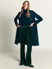 Boden Green Flare Velvet Trousers - Image 1 of 7
