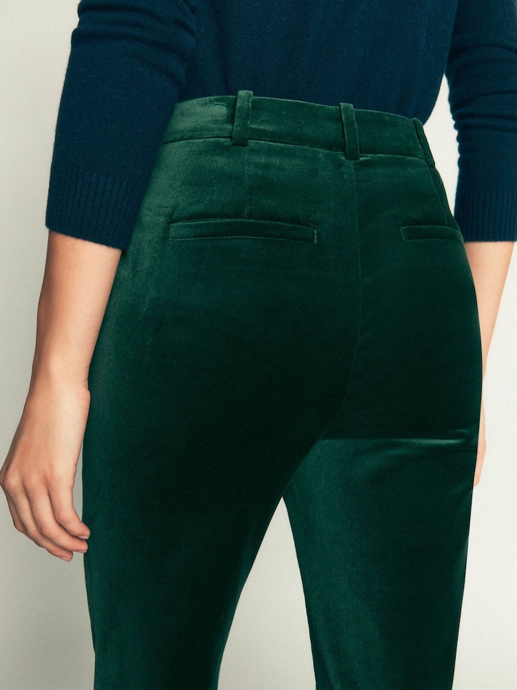 Boden Green Flare Velvet Trousers - Image 2 of 7 Boden Green Flare Velvet Trousers - Image 2 of 7