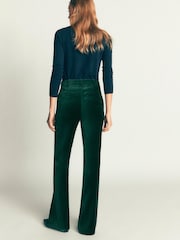 Boden Green Flare Velvet Trousers - Image 3 of 7