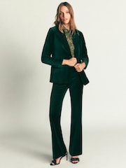 Boden Green Flare Velvet Trousers - Image 6 of 7