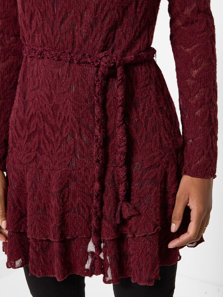 Joe Browns Red Belted Lace Tunic Top With Frill Skirt Detail - Image 2 of 6