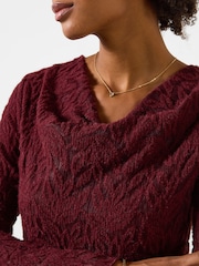 Joe Browns Red Belted Lace Tunic Top With Frill Skirt Detail - Image 5 of 6