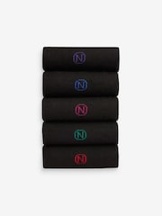Contrast Heel 5 Pack Cushioned Sole Comfort Socks - Image 1 of 8