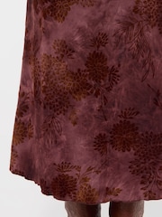 Joe Browns Red Floral Flocked Maxi Skirt With Washed Effect - Image 5 of 6