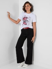 Joe Browns White Short Sleeve Skull Graphic T-Shirt - Image 2 of 5