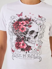 Joe Browns White Short Sleeve Skull Graphic T-Shirt - Image 3 of 5