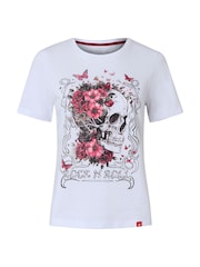 Joe Browns White Short Sleeve Skull Graphic T-Shirt - Image 5 of 5