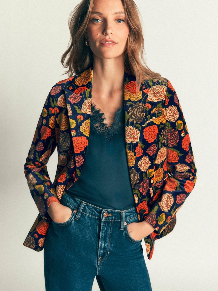 Boden Red Stamford Velvet Blazer - Image 1 of 6 Boden Red Stamford Velvet Blazer - Image 1 of 6