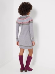 Joe Browns Grey Floral Fairisle Knitted Dress - Image 2 of 5
