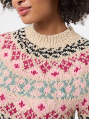 Joe Browns Cream Trinnie Floral Fairisle Jumper - Image 3 of 7
