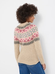 Joe Browns Cream Trinnie Floral Fairisle Jumper - Image 4 of 7