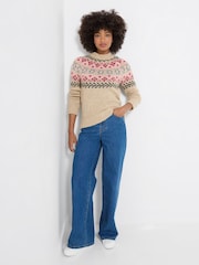 Joe Browns Cream Trinnie Floral Fairisle Jumper - Image 5 of 7