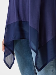 Joe Browns Blue Matilda Jersey Longline Top With Chiffon Trim - Image 4 of 6